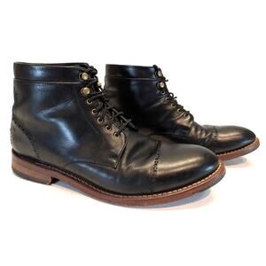 Cole Haan Martin Lace Mens Size 9M Black Brogue Dress Leather Chukka Boots Shoes